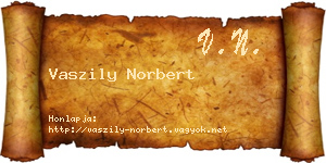 Vaszily Norbert névjegykártya