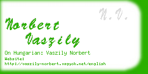 norbert vaszily business card